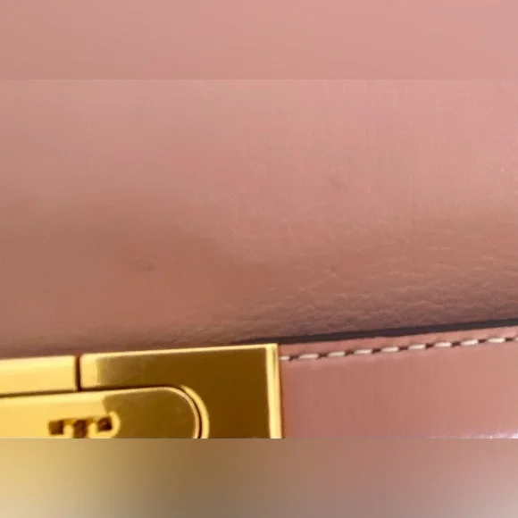 TORY BURCH LEATHER AND SUEDE SMALL TOP HANDLE BAG